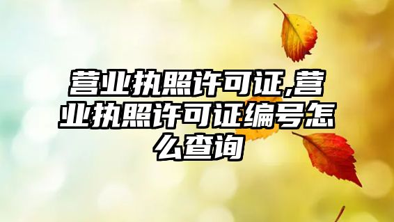 營(yíng)業(yè)執(zhí)照許可證,營(yíng)業(yè)執(zhí)照許可證編號(hào)怎么查詢(xún)