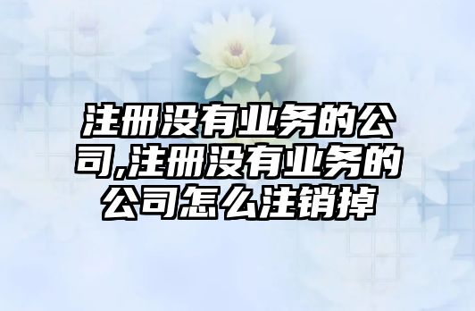 注冊(cè)沒(méi)有業(yè)務(wù)的公司,注冊(cè)沒(méi)有業(yè)務(wù)的公司怎么注銷(xiāo)掉