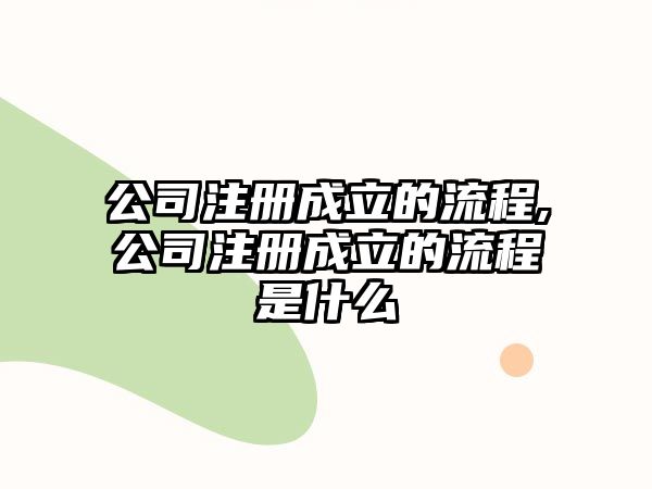 公司注冊(cè)成立的流程,公司注冊(cè)成立的流程是什么