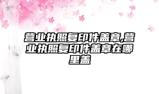 營(yíng)業(yè)執(zhí)照復(fù)印件蓋章,營(yíng)業(yè)執(zhí)照復(fù)印件蓋章在哪里蓋